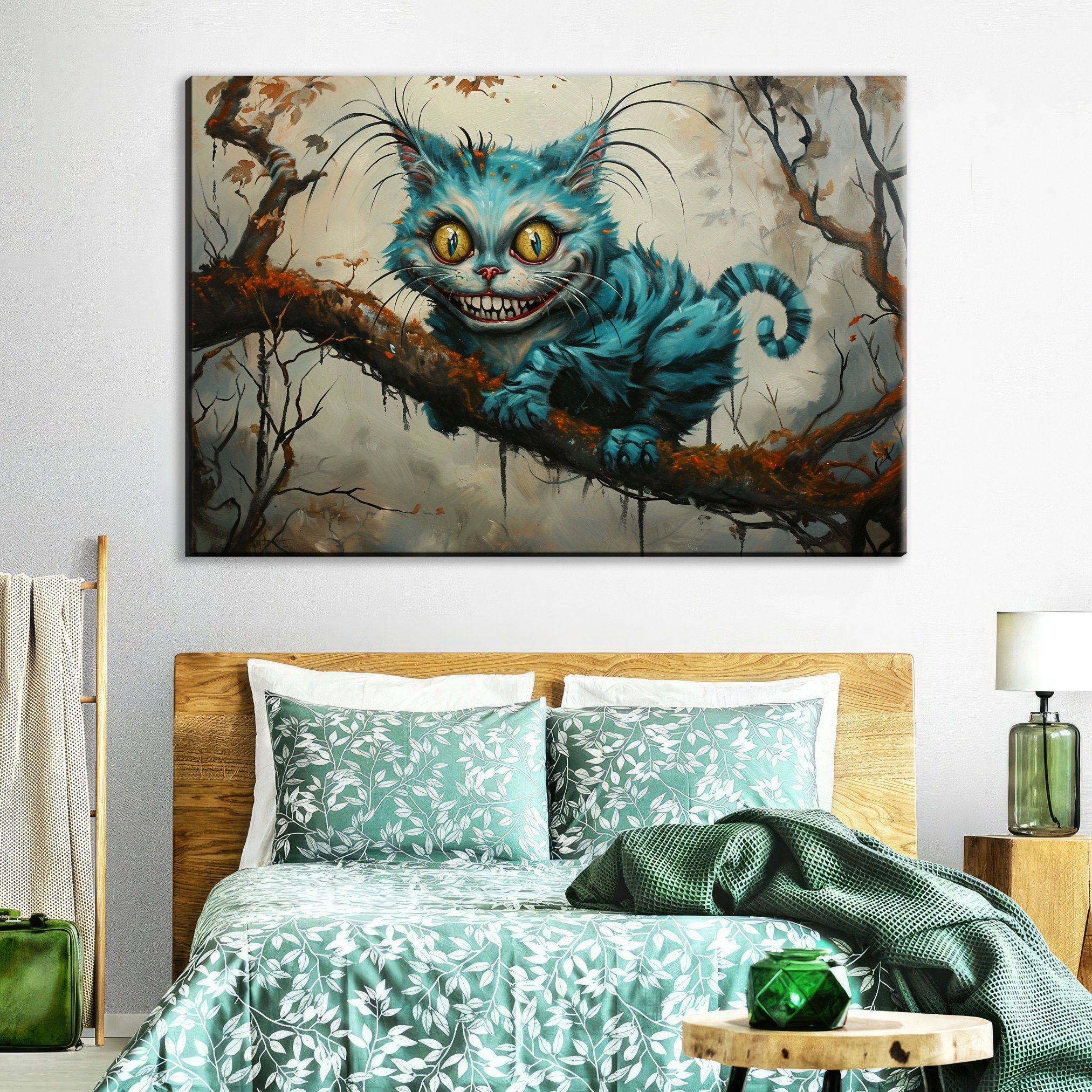 Cheshire Cat Wall Art - Gallery Wrapped Canvas Print with Scratch Resistant Coating