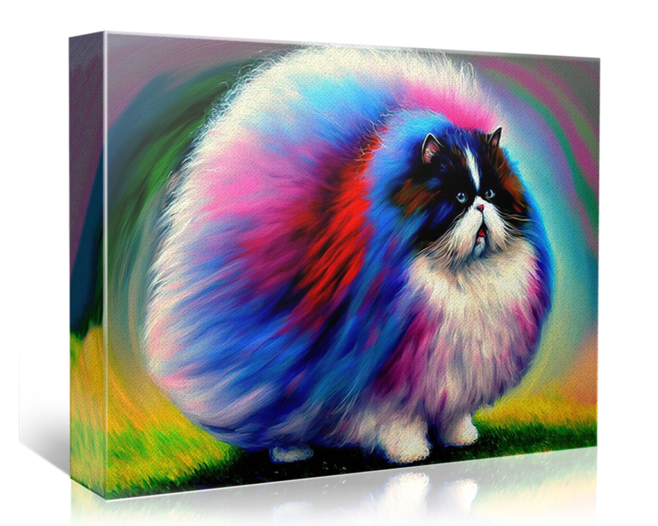 Fluffy Cat Canvas – Cute Kitten Art Print With Scratch Resistant Coating