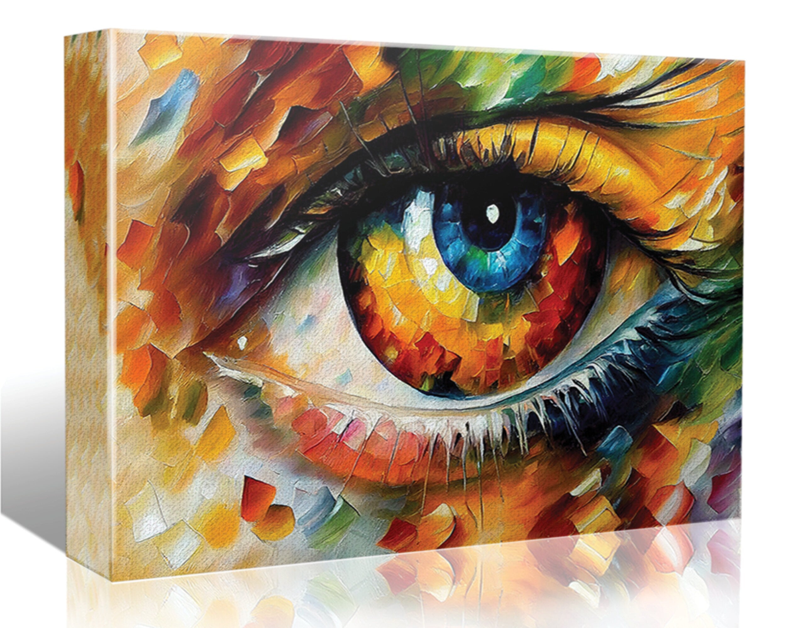 Eye Canvas Print – Vibrant Colorful Wall Art With Oil Painting Reproduction