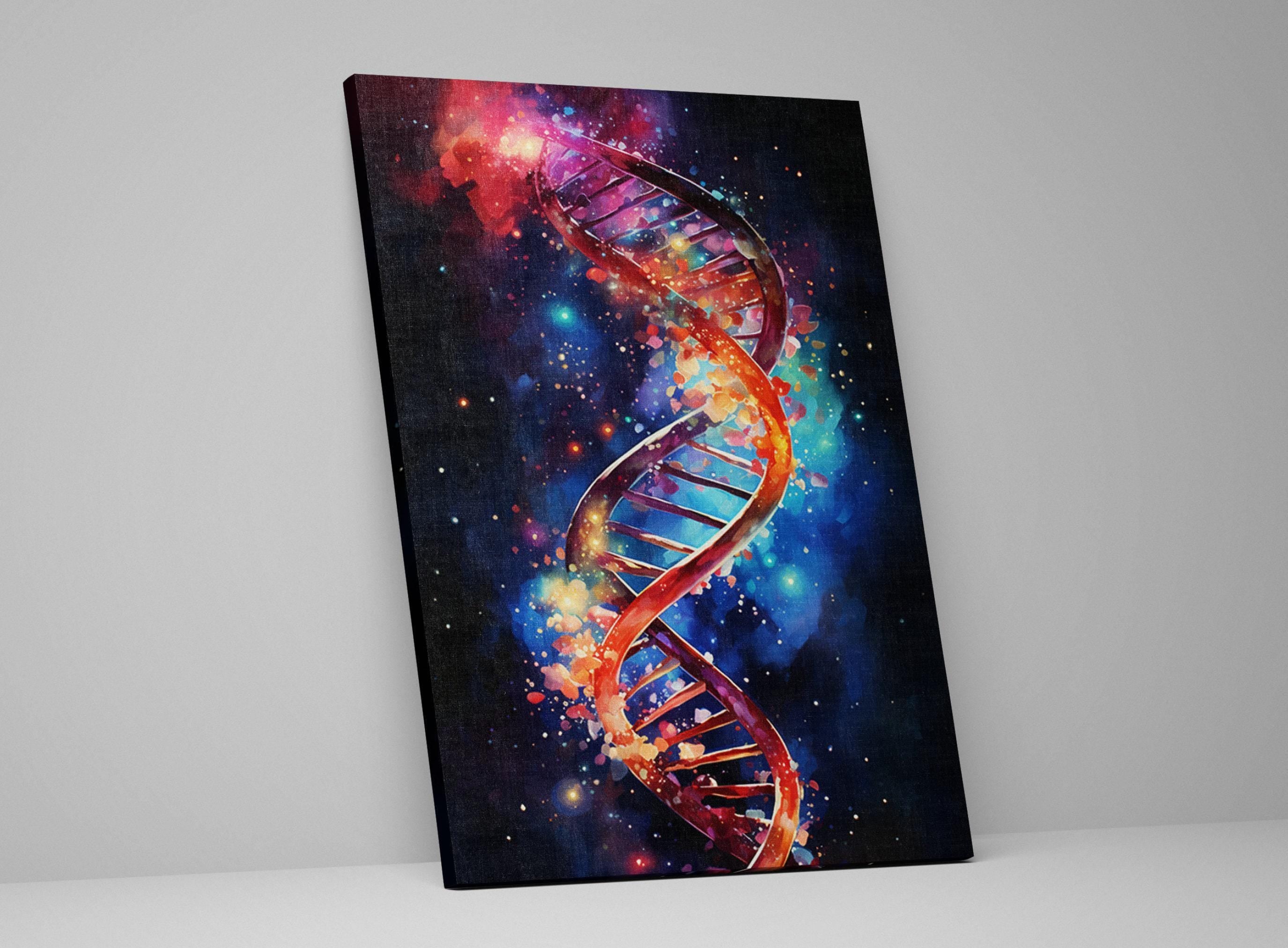 DNA Canvas Wall Art – Large Double Helix Artwork With Scratch Resistant Coating