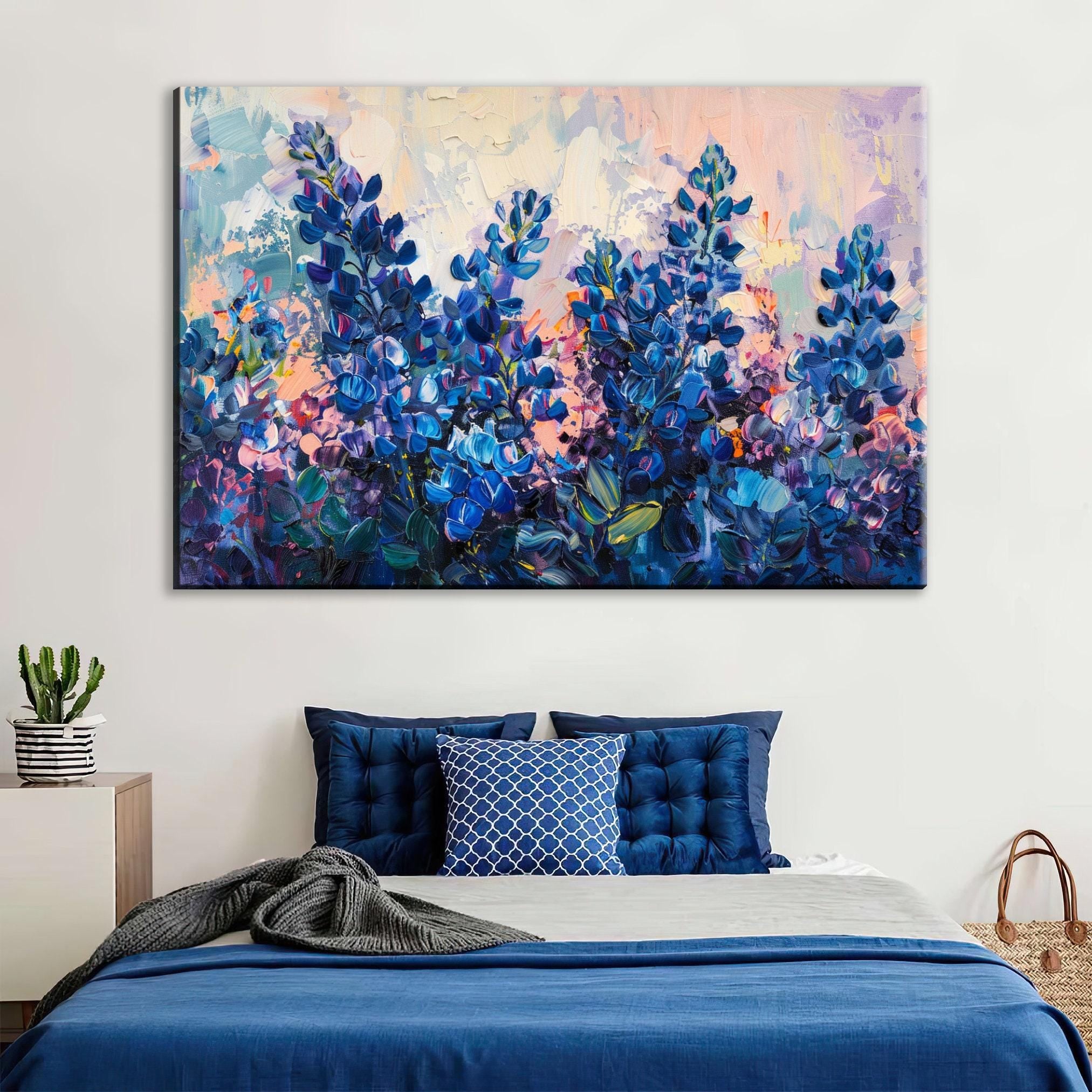 Texas Bluebonnet Art – Large Canvas Print | Gallery Wrapped Wildflower Canvas