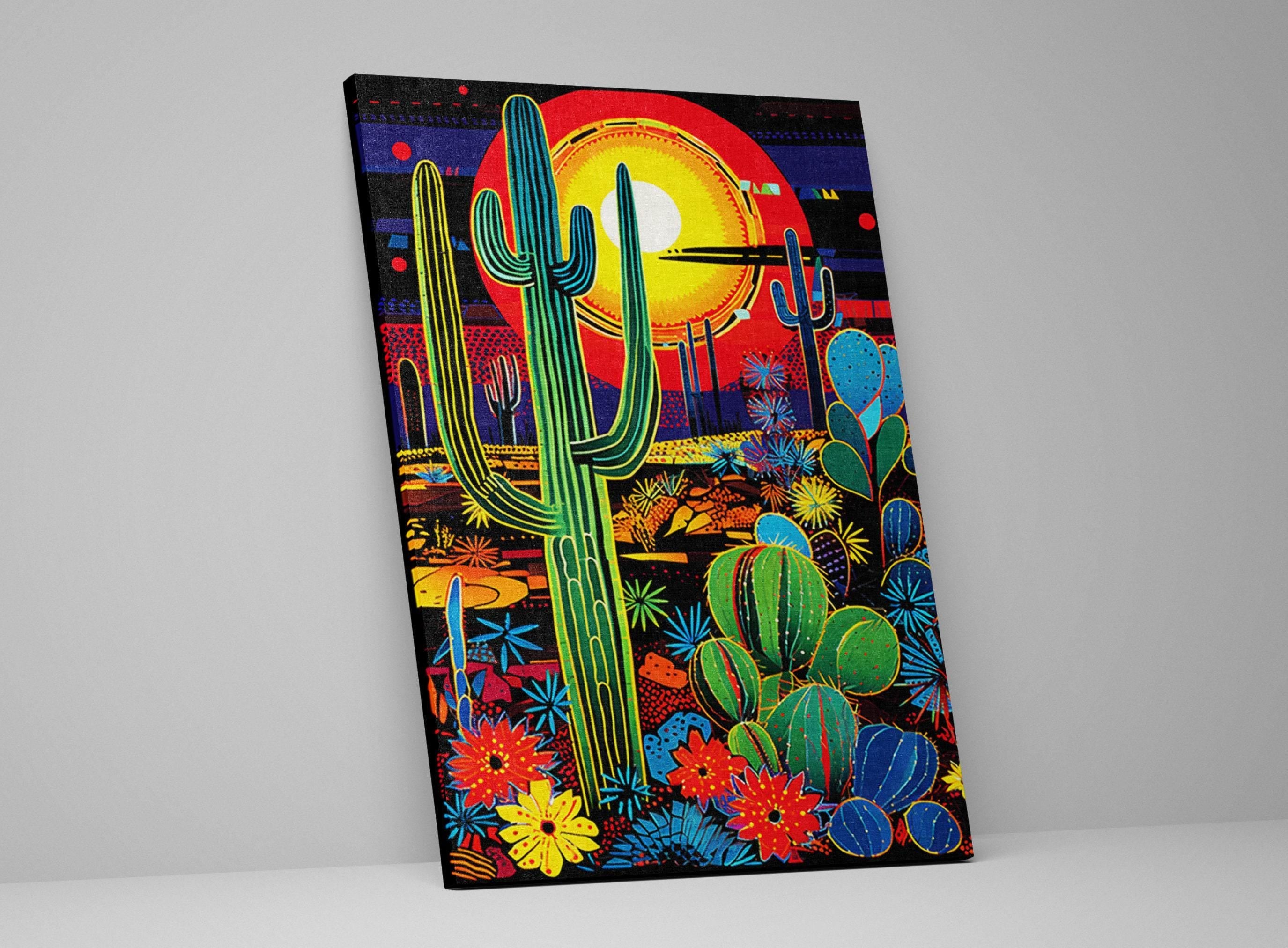 Desert Night Sky Art – Large Gallery Wrapped Canvas with Fade Resistant Ink