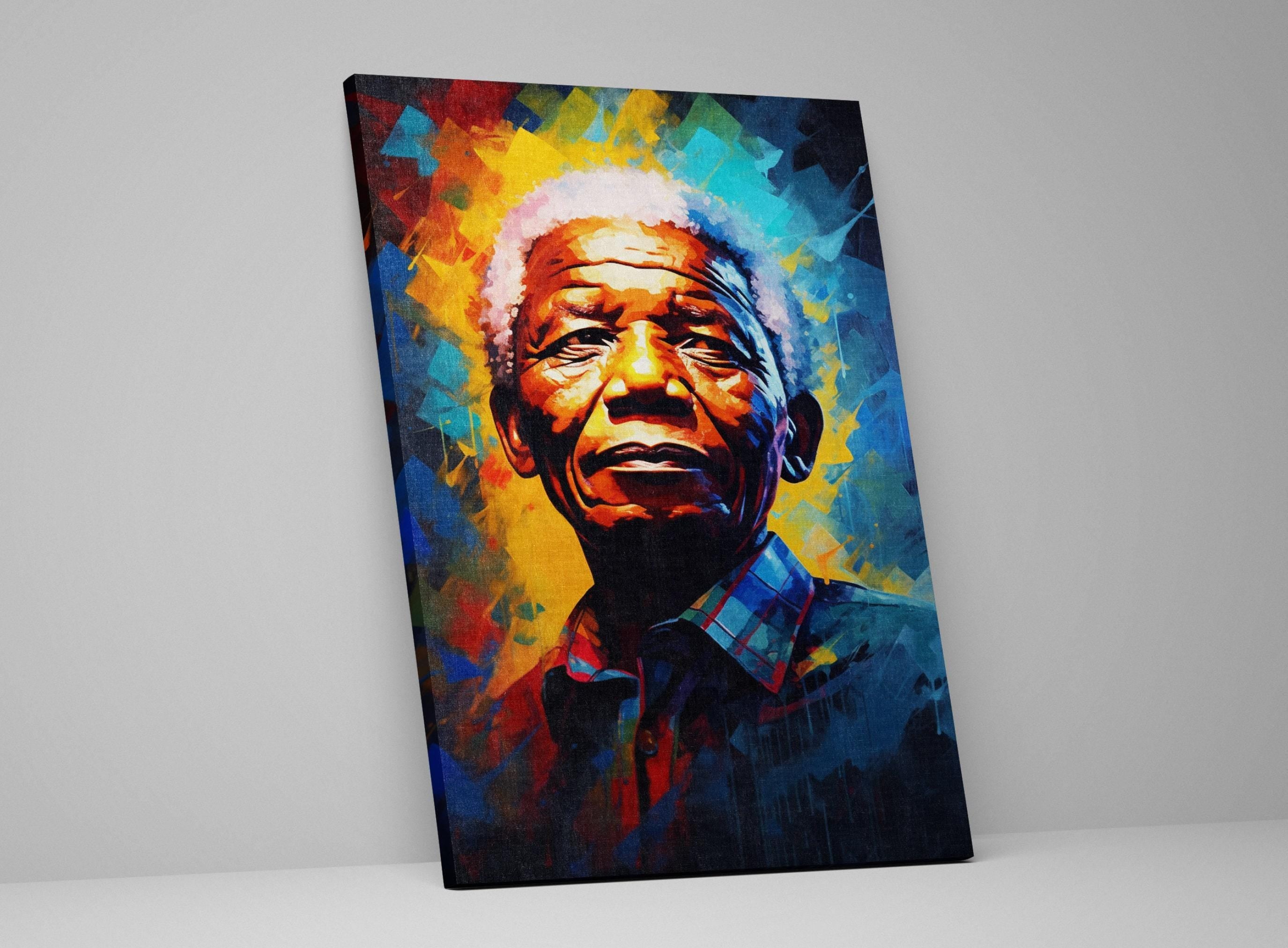 Nelson Mandela Art - Gallery Wrapped Canvas Wall Art | Extra Large Civil Rights Tribute
