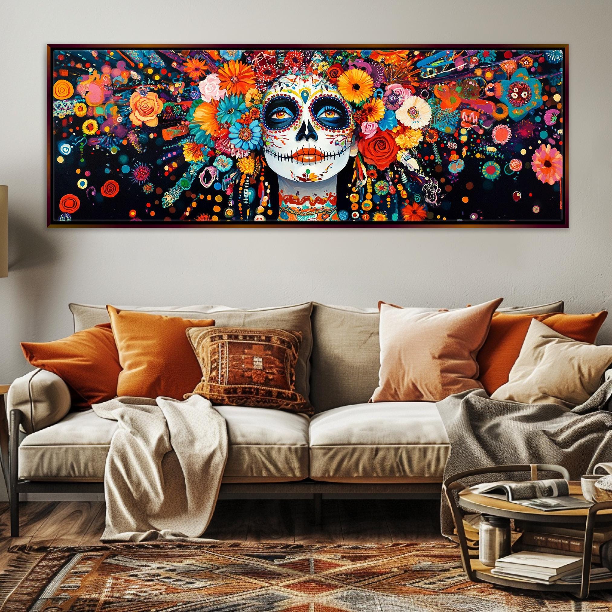 Dia de los Muertos Canvas - Panoramic Wall Art | Oversized Gallery Wrapped Latin Tradition Art