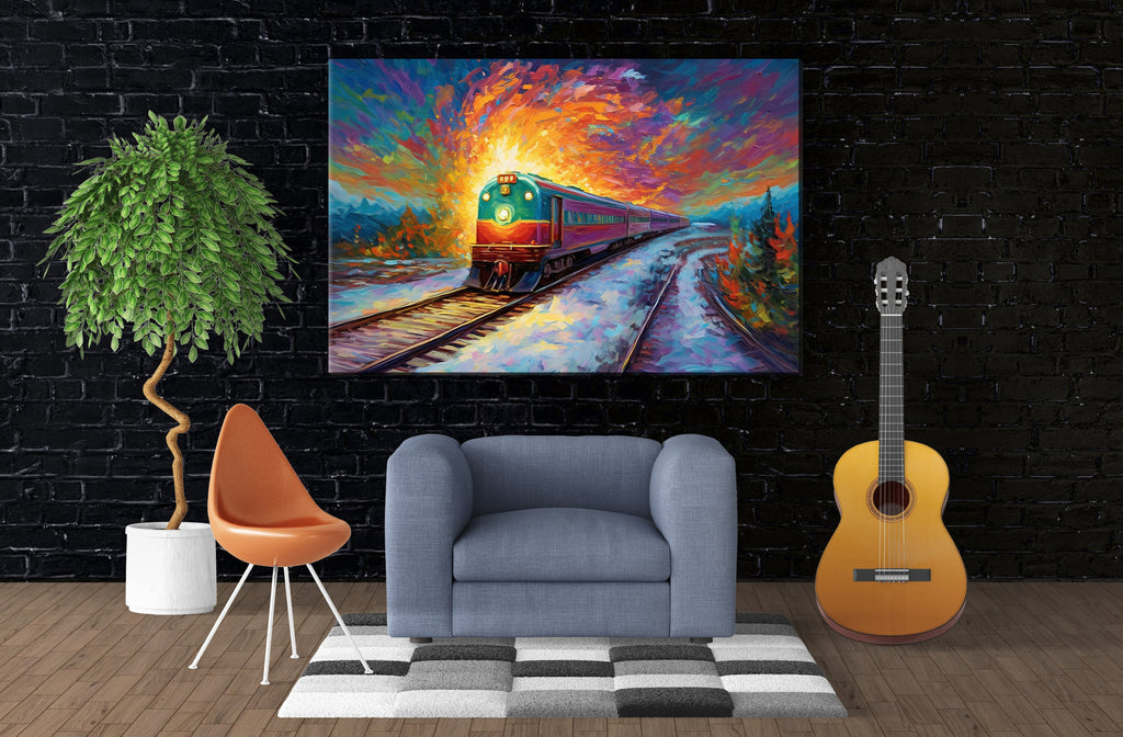 Railroad Cargo Print - Large Gallery Wrapped Canvas | Freight Train Art