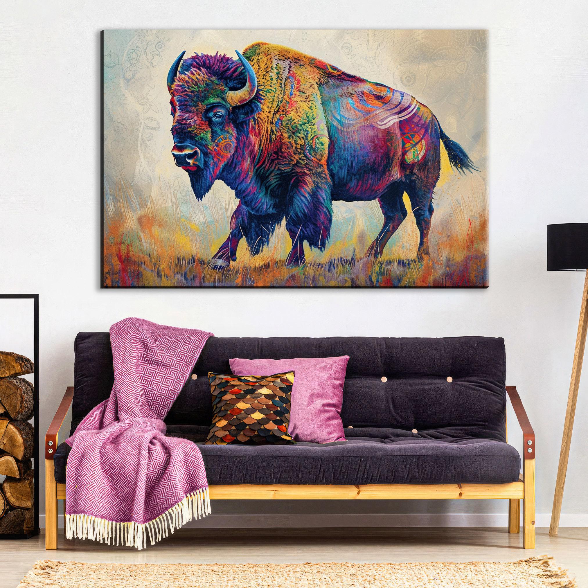 American Bison Art - Majestic Wildlife Buffalo Giclee Print | Large Gallery-Wrapped Canvas