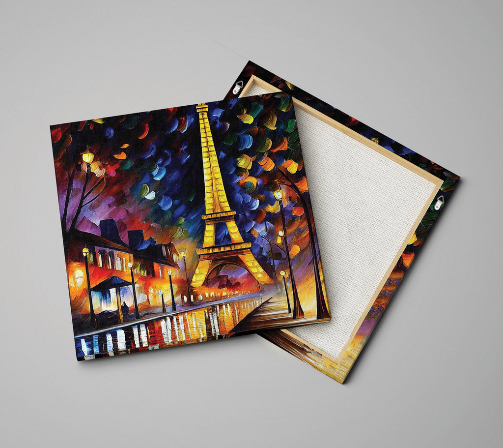 Eiffel Tower Canvas Print – Vibrant Colorful Wall Art With Wooden Frame