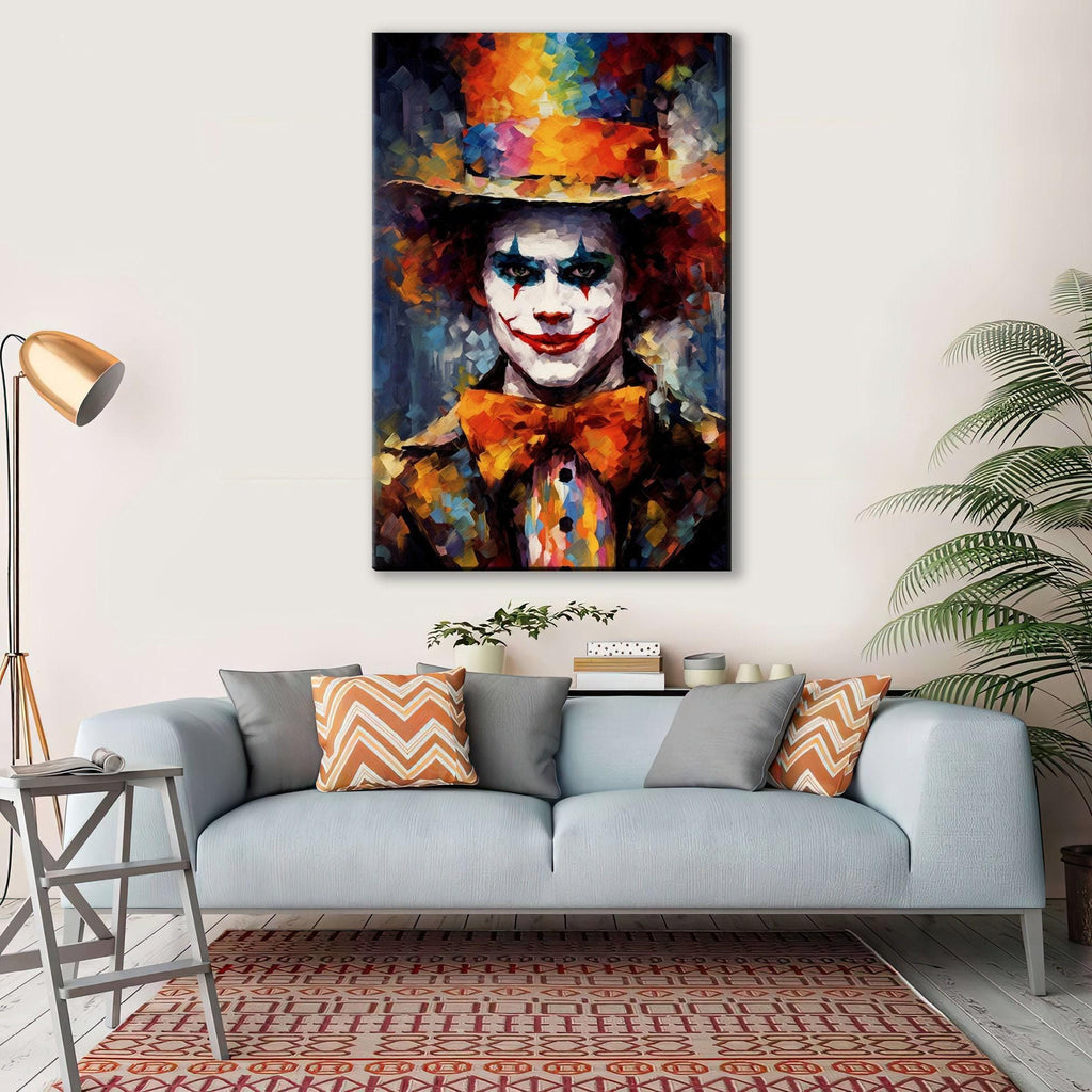 Halloween Creepy Clown Art - Large Gallery Wrapped Canvas | Spooky Wall Decor