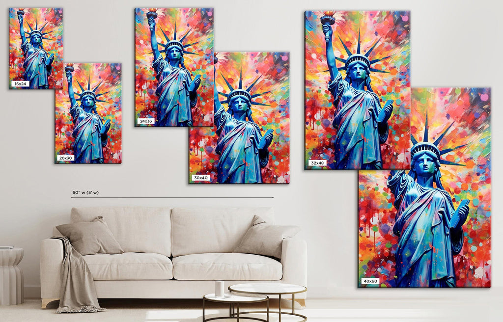 Statue of Liberty Canvas - Large American Wall Art Print | Patriotic Home Decor