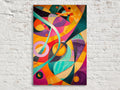Retro Futurism Wall Art – Extra Large Abstract Canvas Print, Gallery Wrapped & Ready to Hang