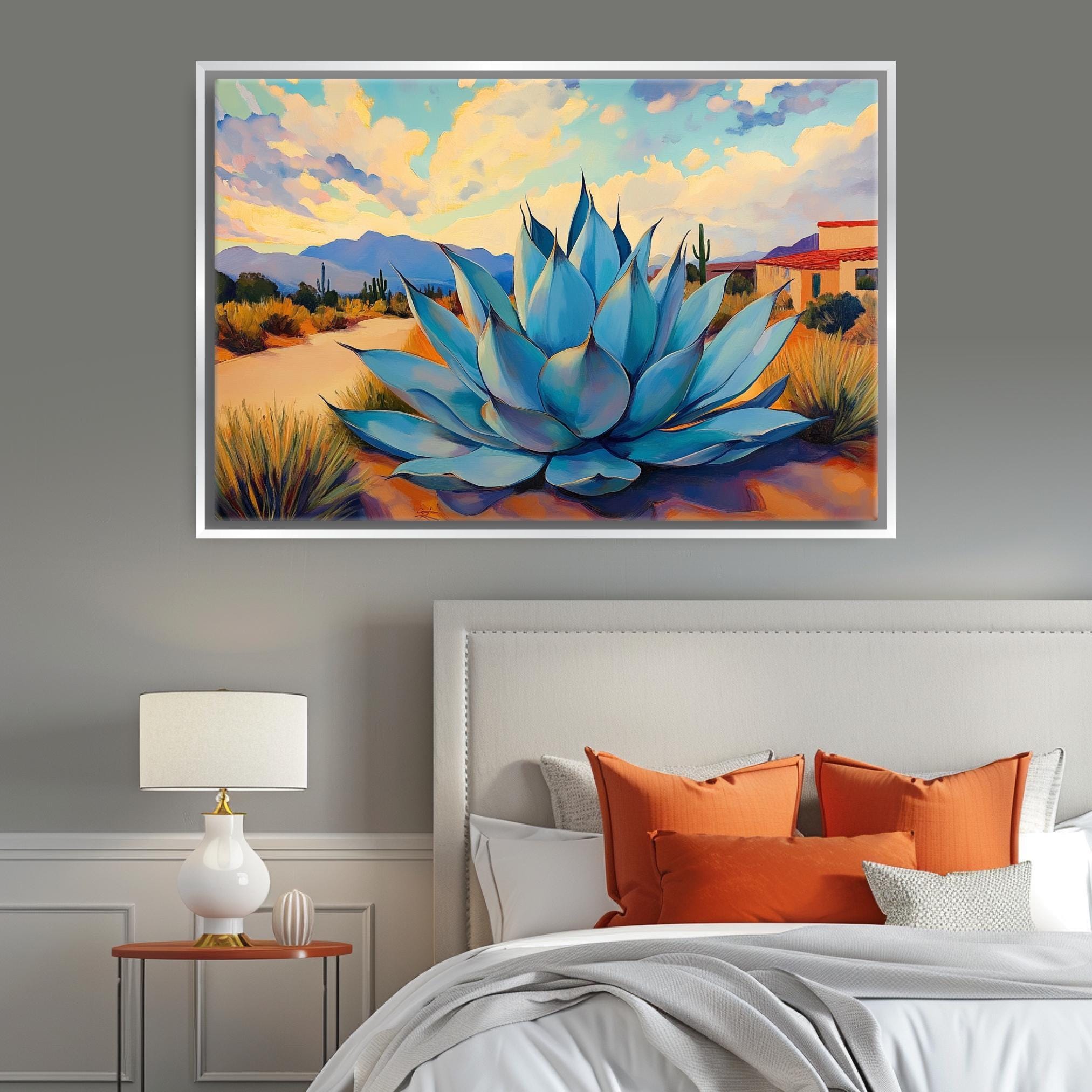 Blue Agave Canvas Print - Desert Wall Art | Framed Gallery Wrapped Ready to Hang