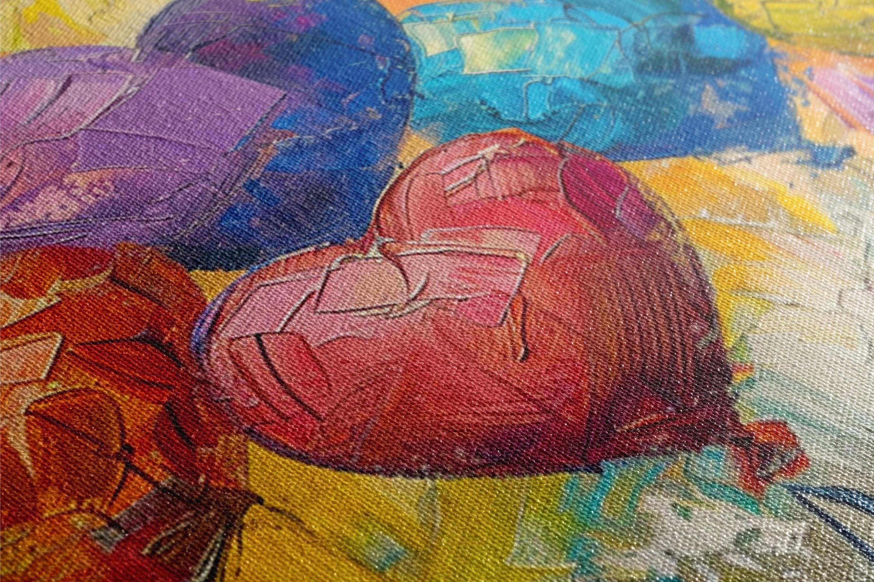 Heart Shaped Balloon Art – Large Canvas Art with Love Themed Decor, Ready to Hang
