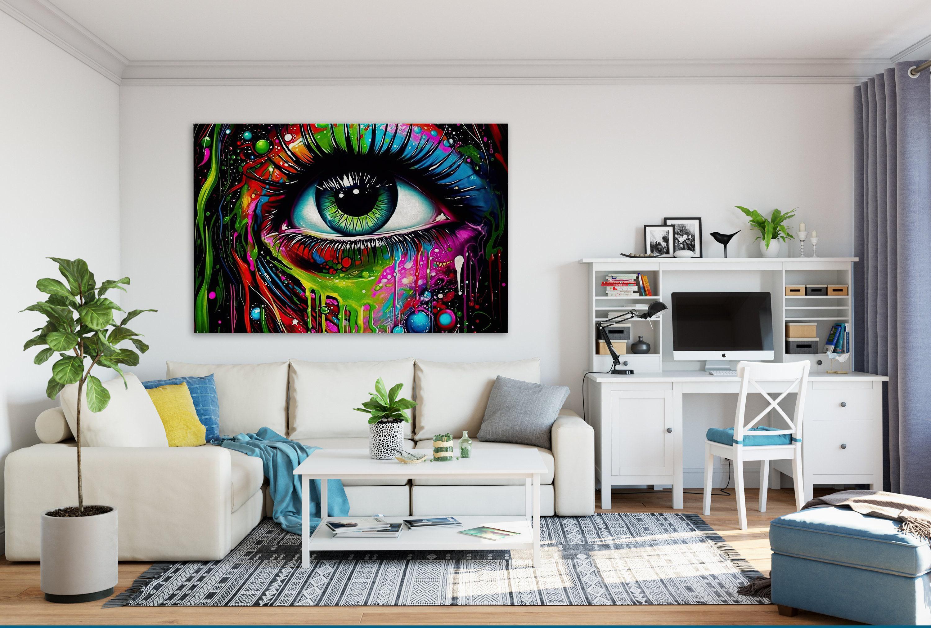 Psychedelic Eye Canvas – Trippy Eye Painting on Vibrant Gallery Ready Canvas Print