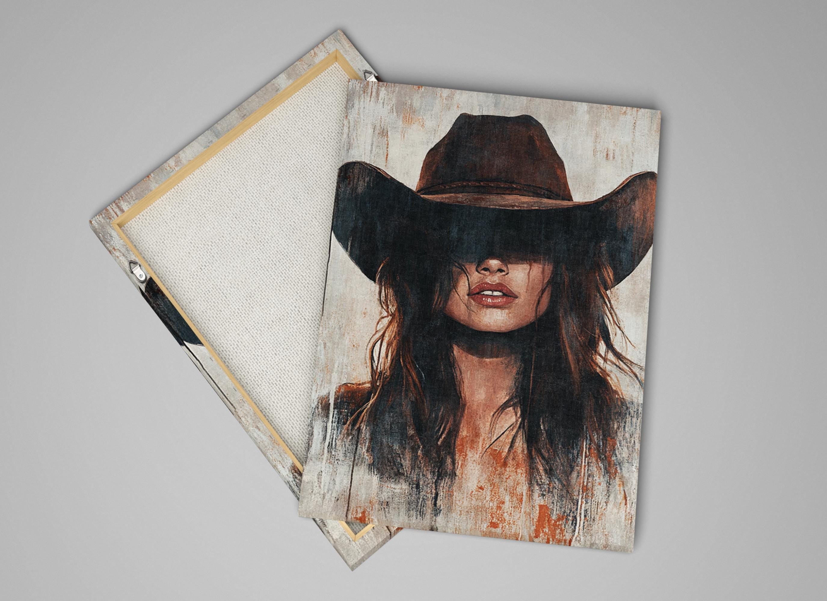 a picture of a woman wearing a cowboy hat