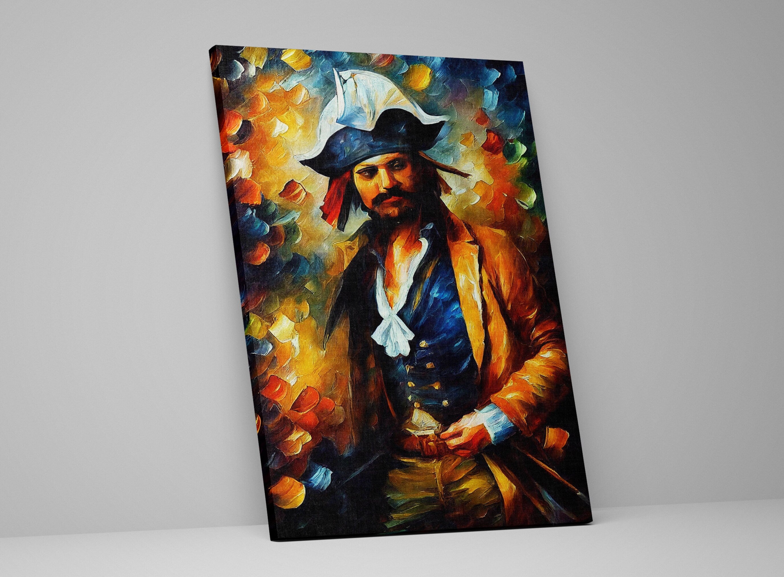 Pirate Canvas Wall Art – Colorful Oil Painting Print With Scratch Resistant Coating