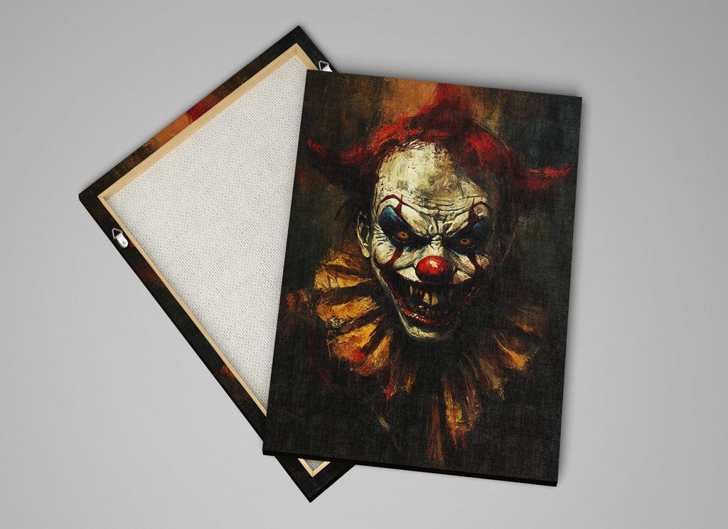 Gothic Clown Wall Art – Extra Large Sinister Clown Canvas | Framed or Gallery Wrapped