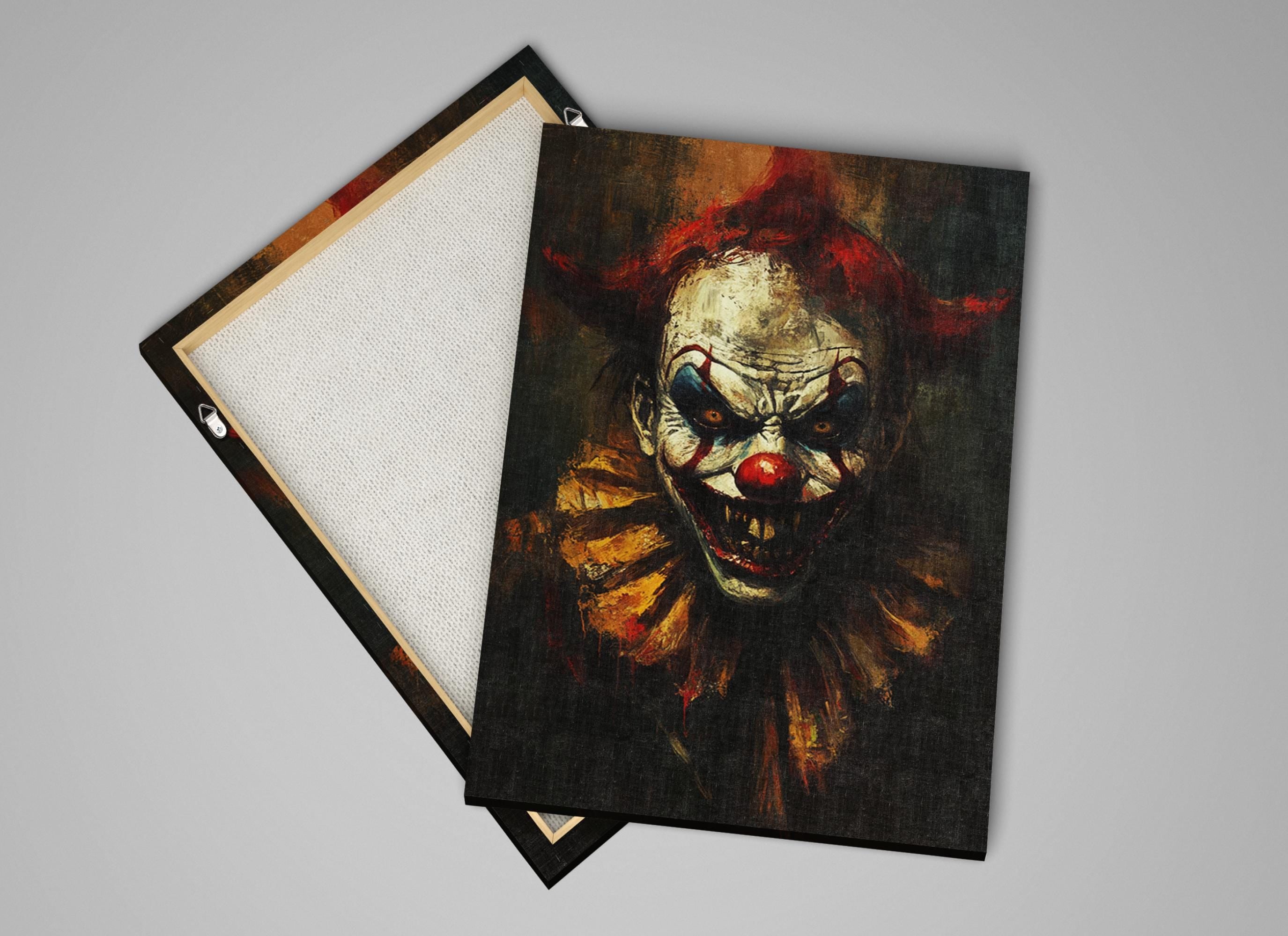 Gothic Clown Wall Art – Extra Large Sinister Clown Canvas | Framed or Gallery Wrapped