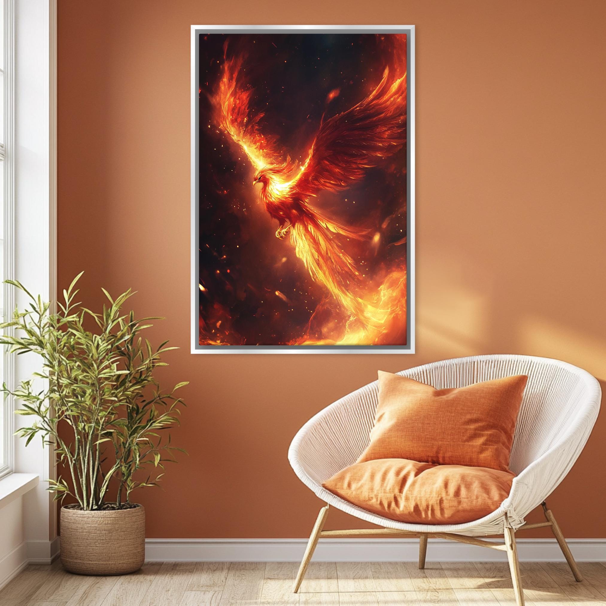 a picture of a bird of prey on a wall