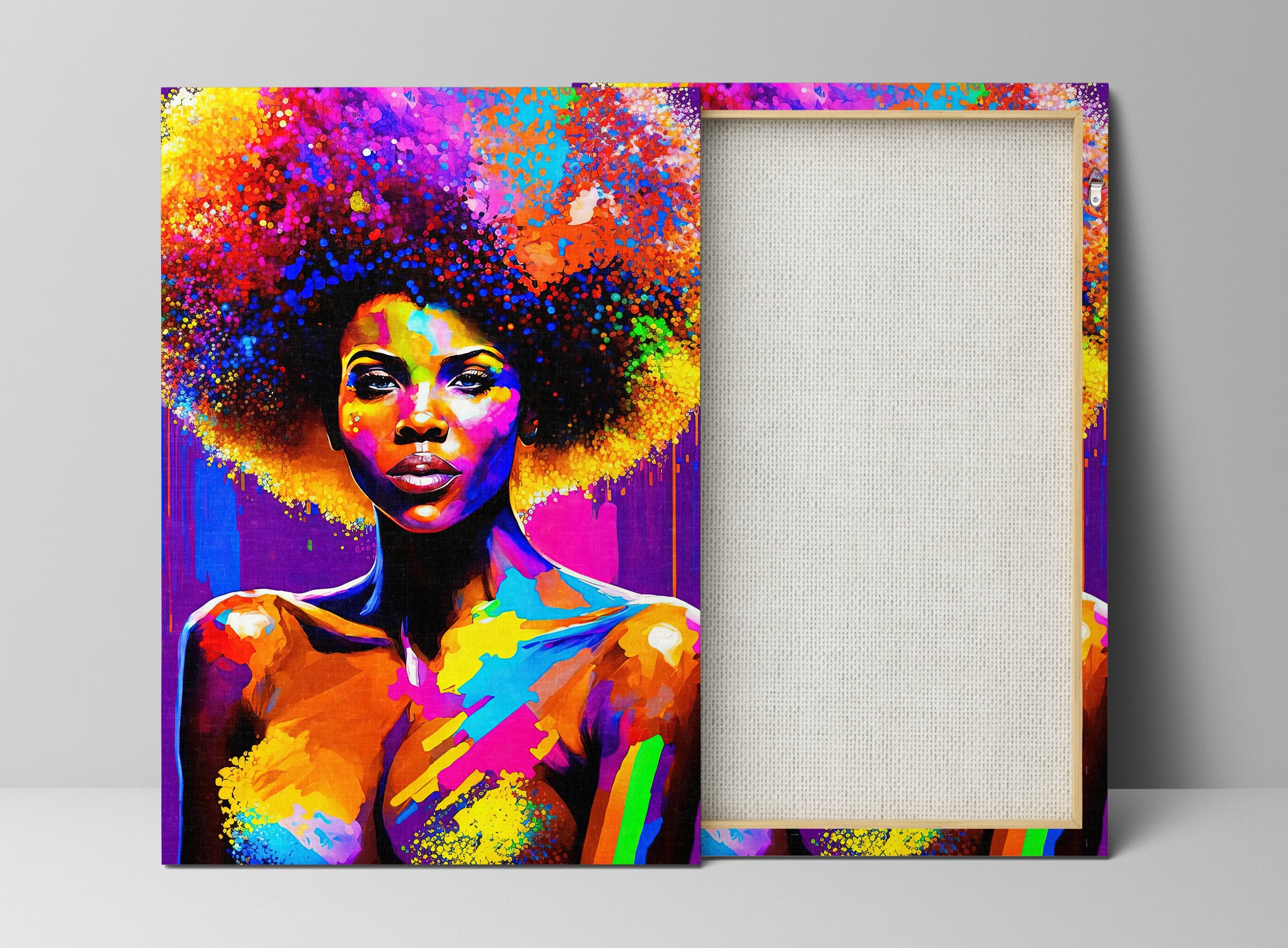 Black Woman Art Print - Vibrant African American Canvas, Gallery Ready Wall Art
