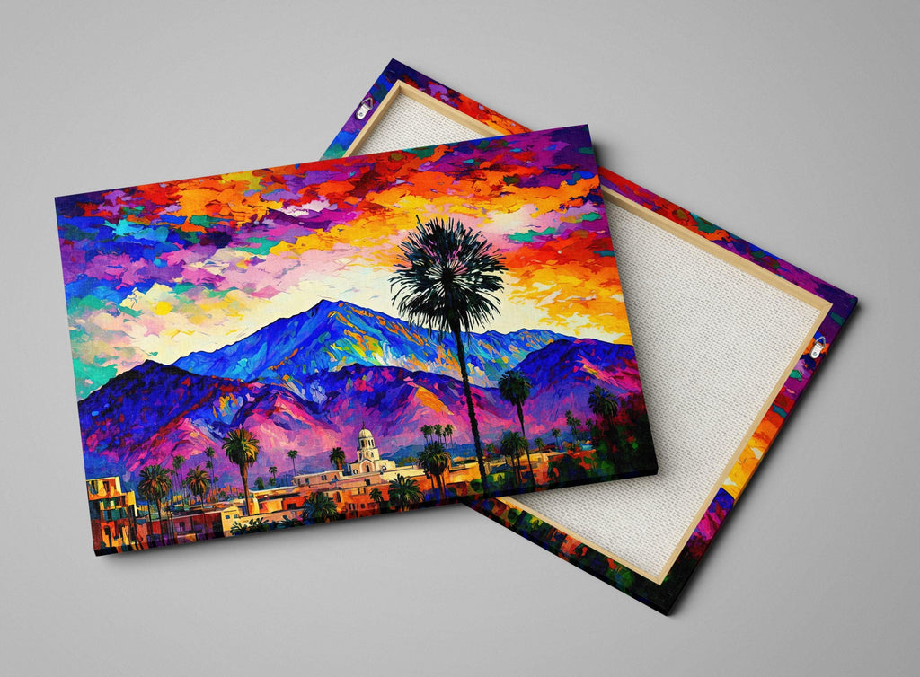 Palm Springs Canvas Print - Vibrant California Wall Art on Gallery Ready Canvas