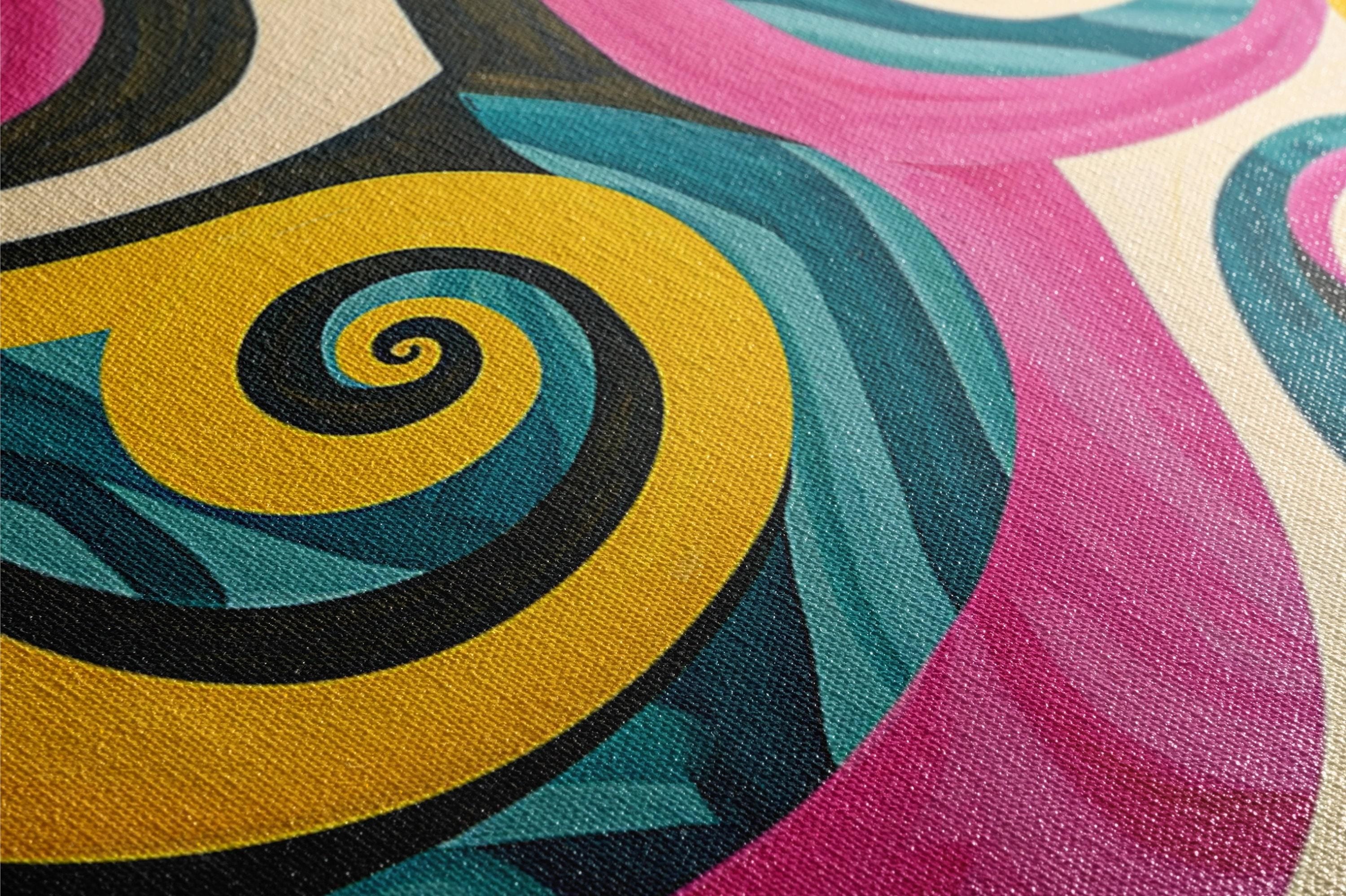 Pop Art Canvas - Large Abstract Swirl Painting | Gallery Wrapped, Ready to Hang