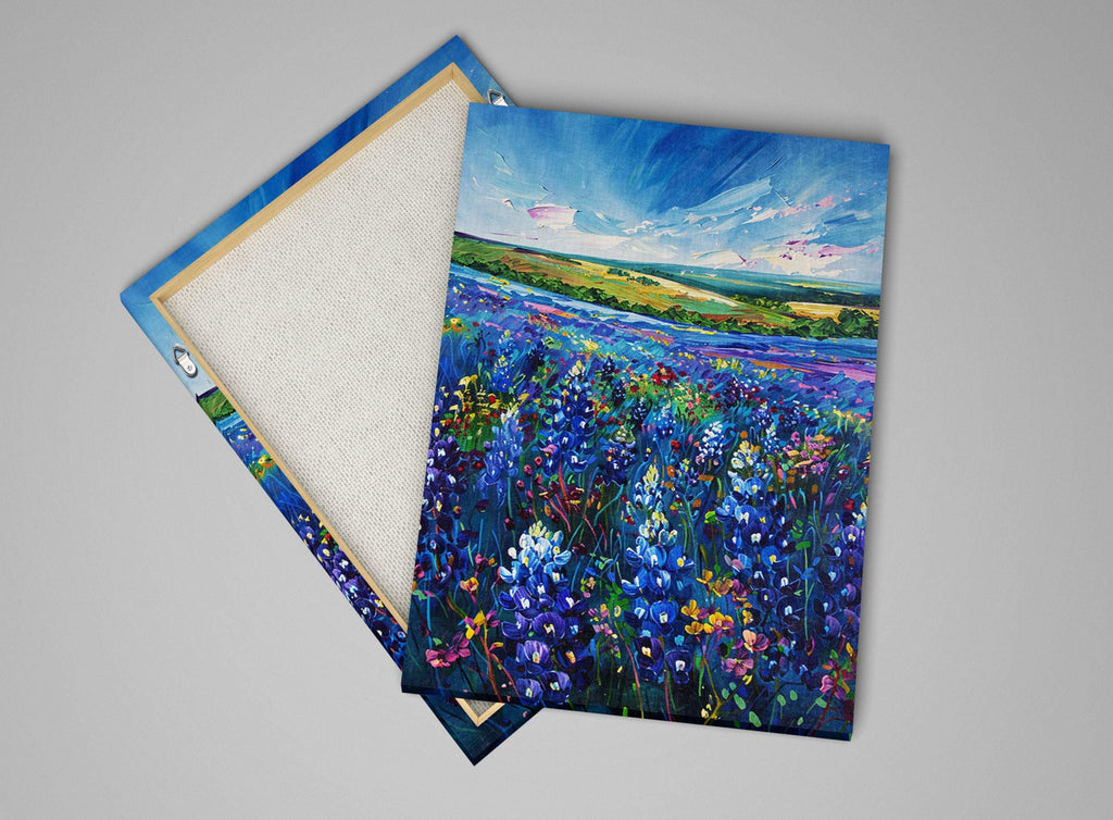 Texas Bluebonnet Canvas - Large Gallery Wrapped Canvas Art | Western Wall Art Decor