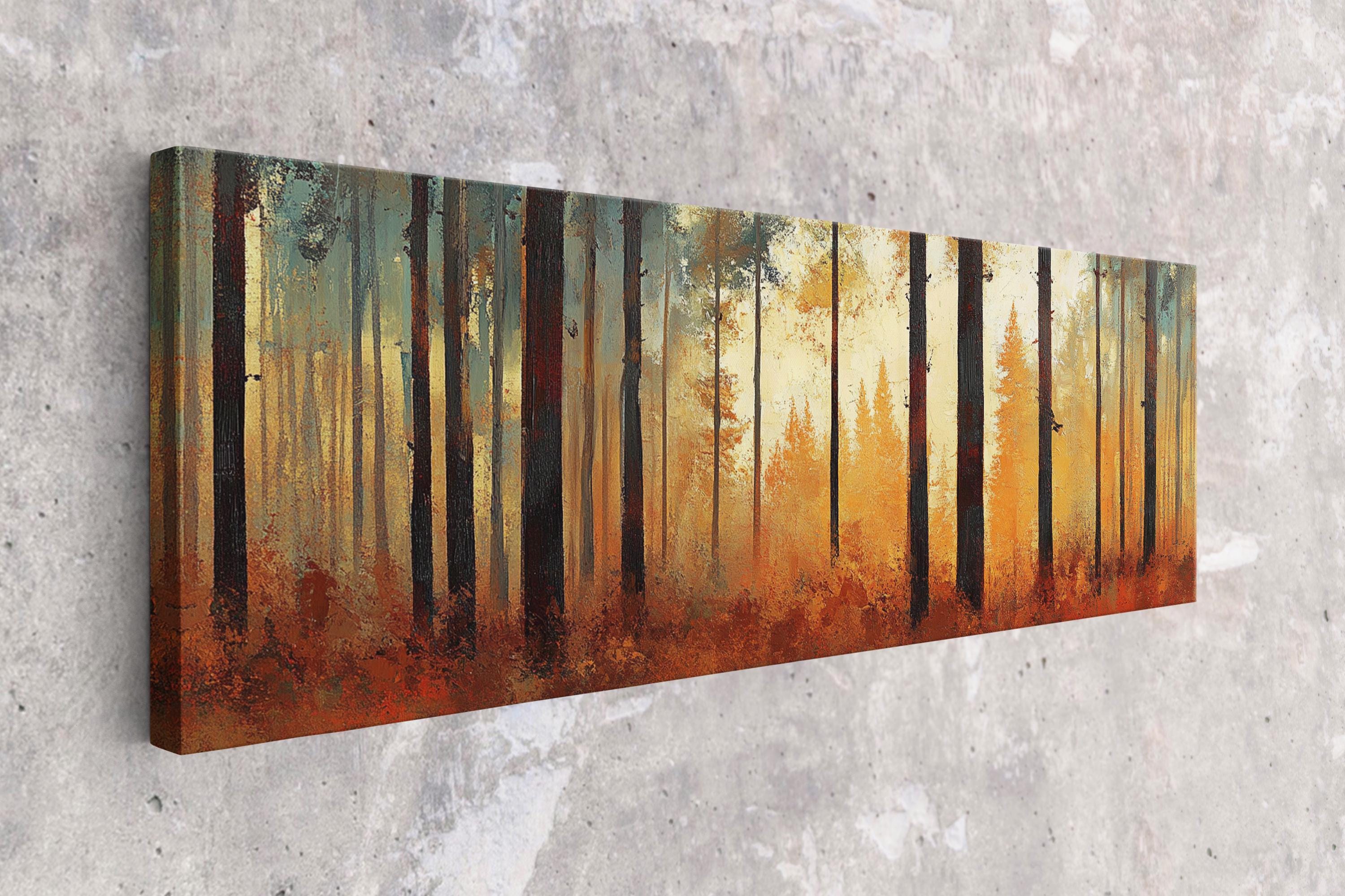 Autumn Forest Canvas - Panoramic Wall Art | Extra Large Framed Canvas, Ready to Hang
