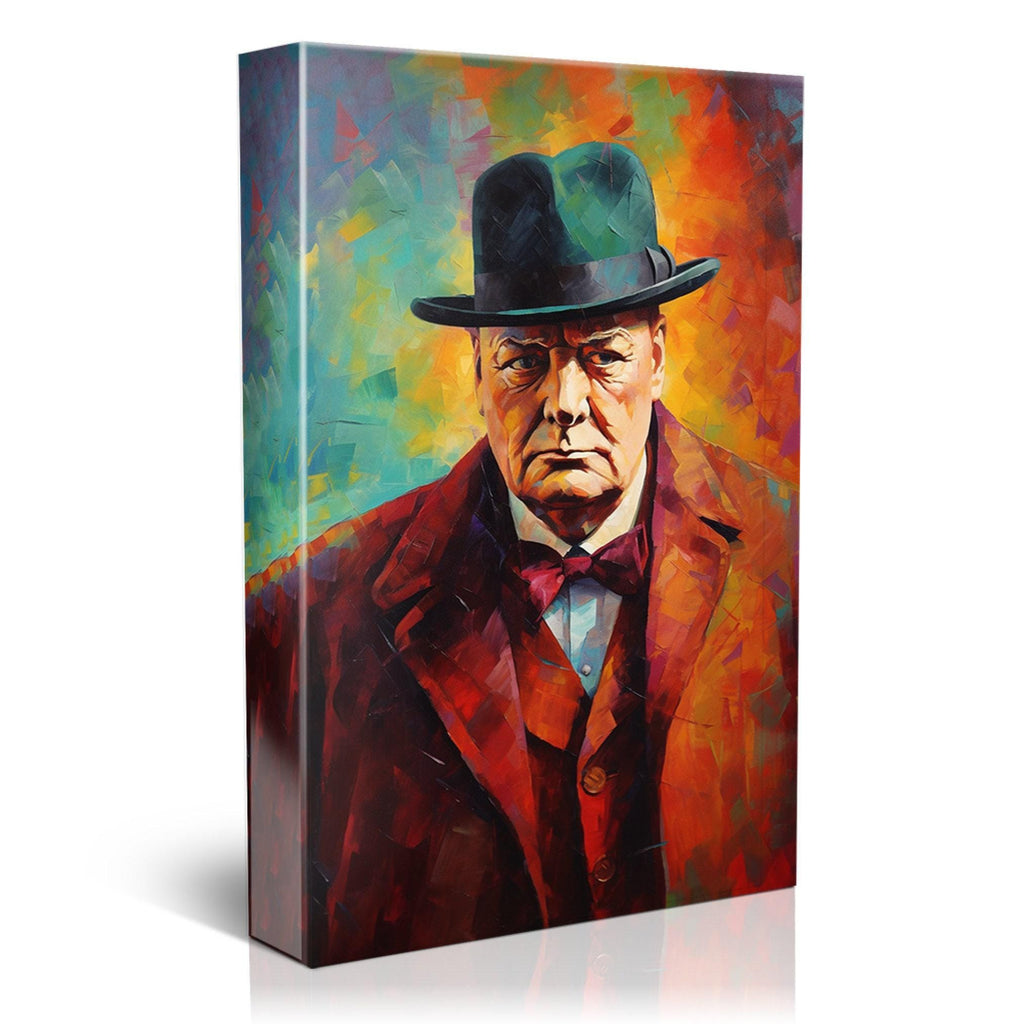 Winston Churchill Painting - Gallery Wrapped Canvas, Symbol of Courage Print, Ready to Hang