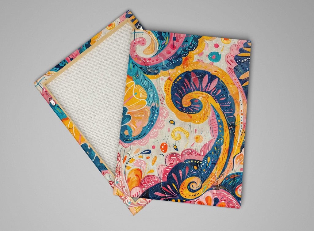 Boho Swirly Pattern Art - Extra Large Canvas, Gallery Wrapped, Ready to Hang
