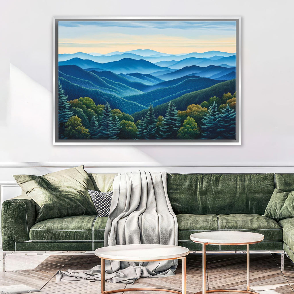 Blue Ridge Mountains Canvas - Extra Large Mountain Wall Art | Gallery Wrapped, Ready to Hang