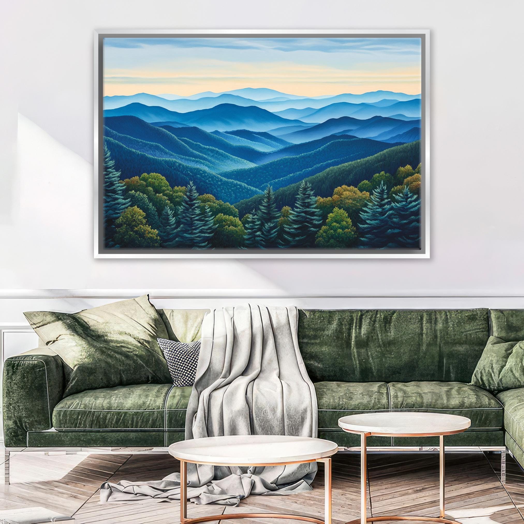 Blue Ridge Mountains Canvas - Extra Large Mountain Wall Art | Gallery Wrapped, Ready to Hang