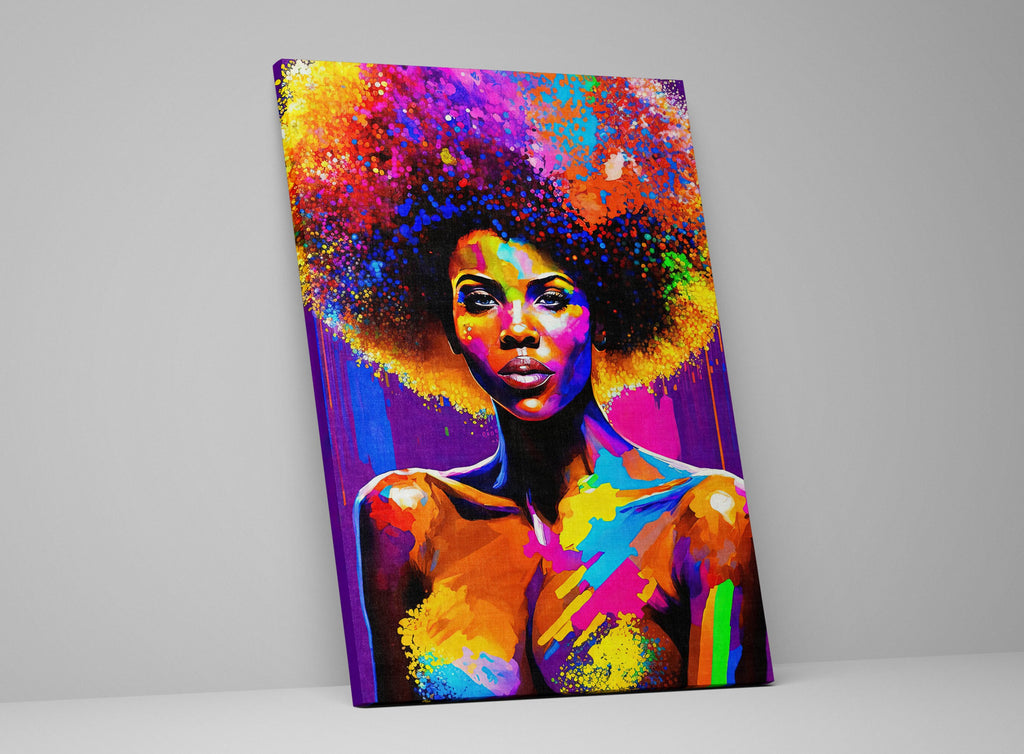 Black Woman Art Print - Vibrant African American Canvas, Gallery Ready Wall Art