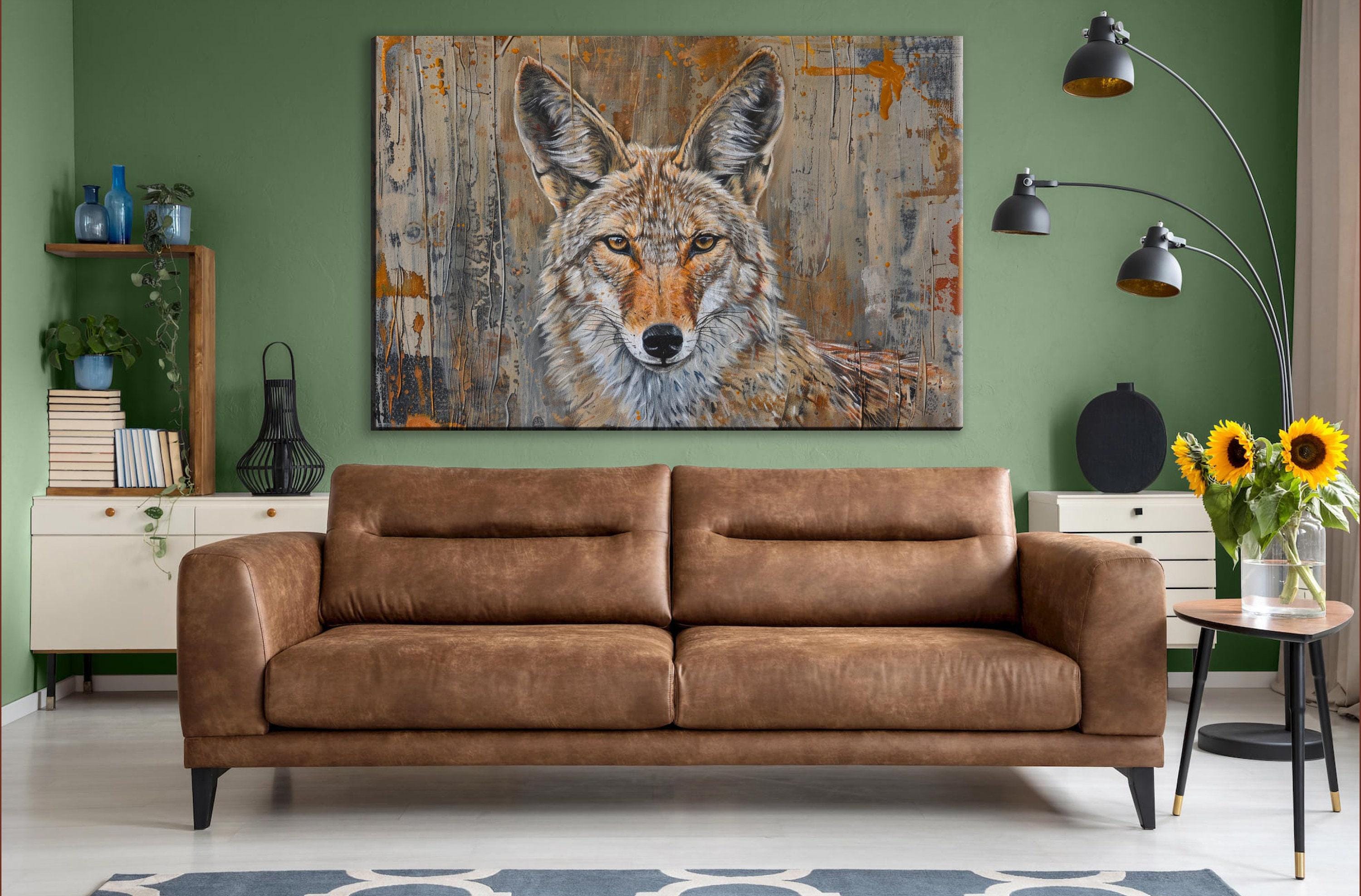 Western Texas Coyote Art | Large Canvas Art - Gallery Wrapped Canvas Ready to Hang