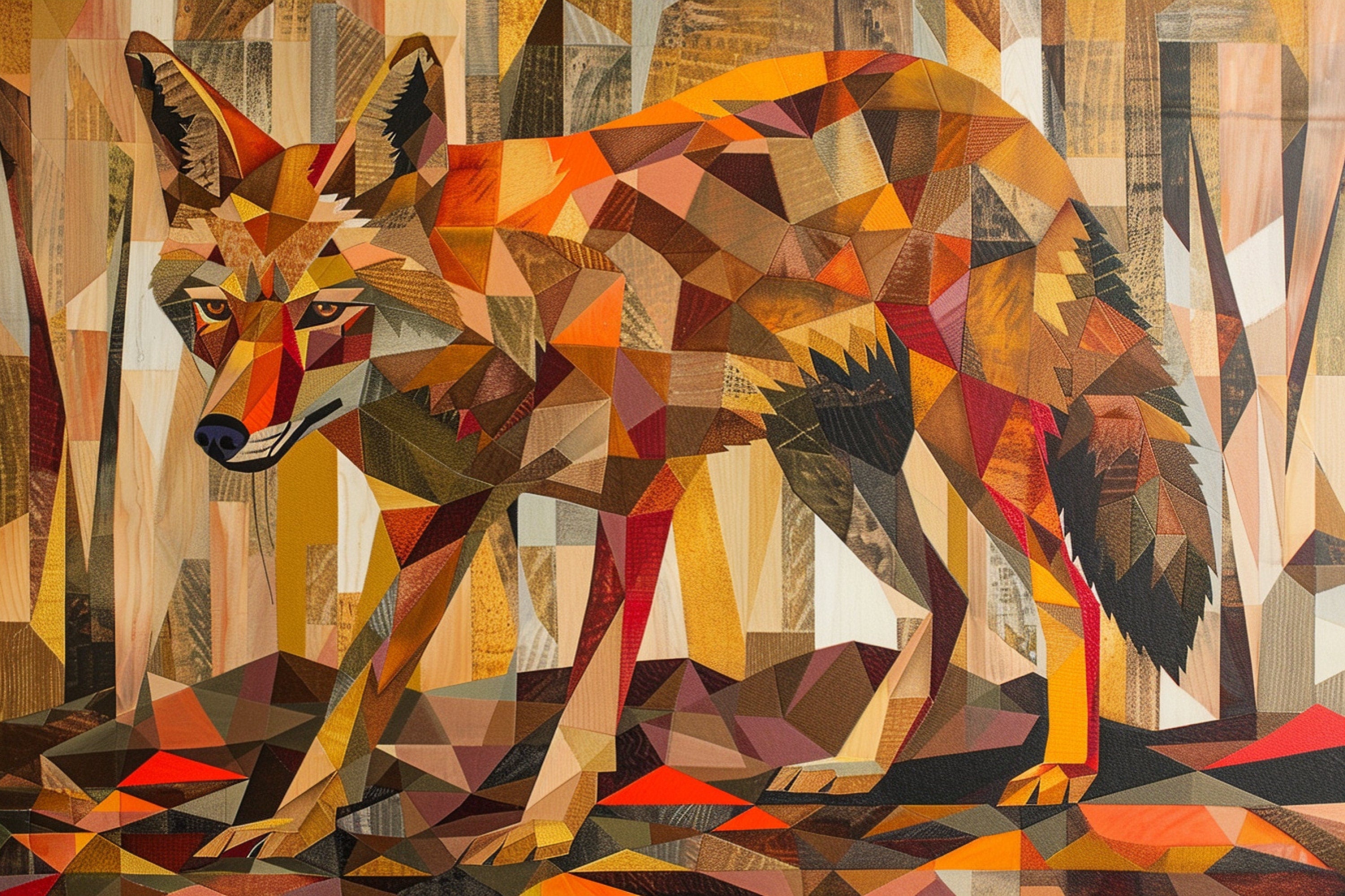Modern Coyote Canvas – Large Gallery Wrapped Southwest Desert Art by Ryan James