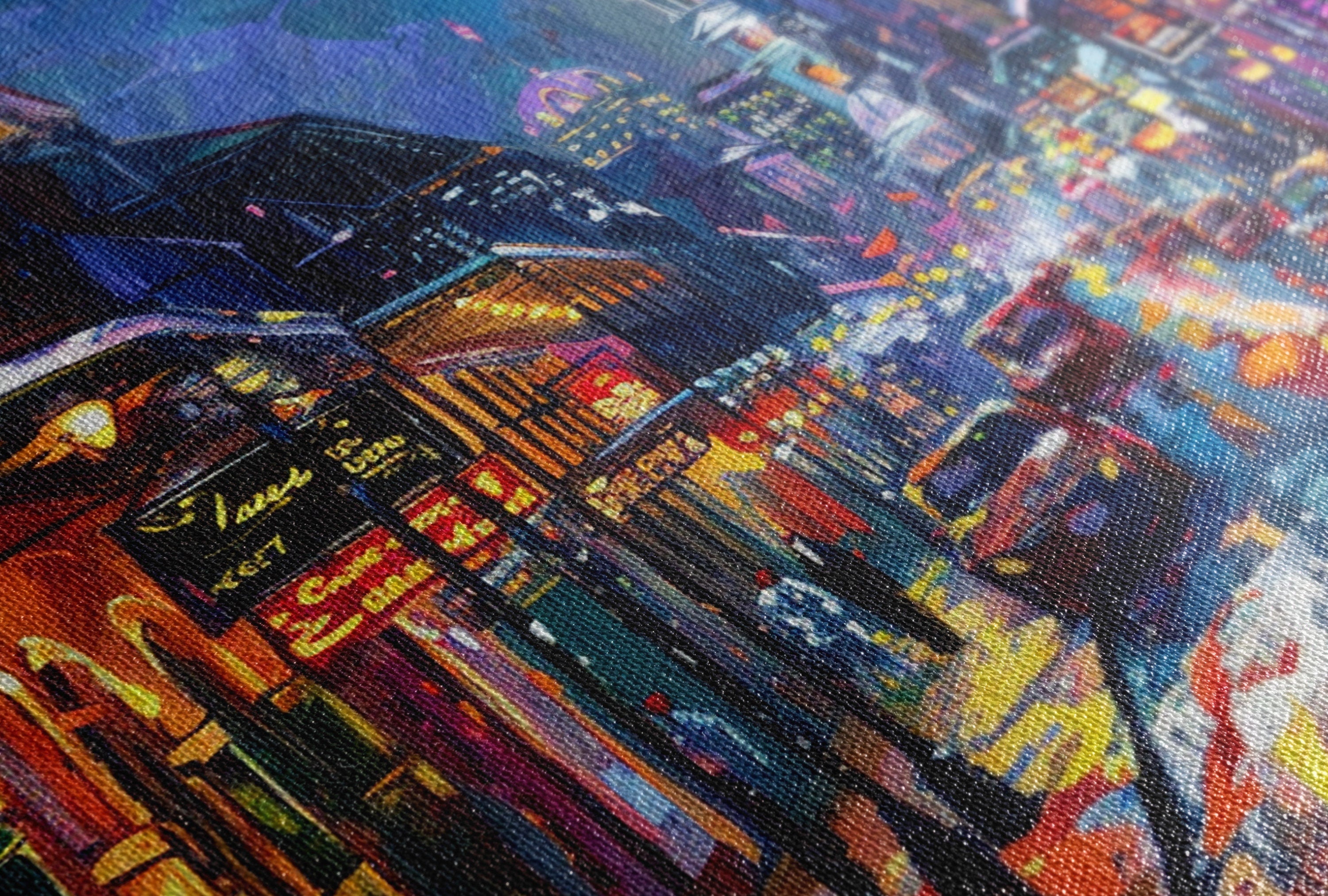 New Orleans Canvas Art – Bourbon Street Painting on Large Gallery Wrapped Canvas
