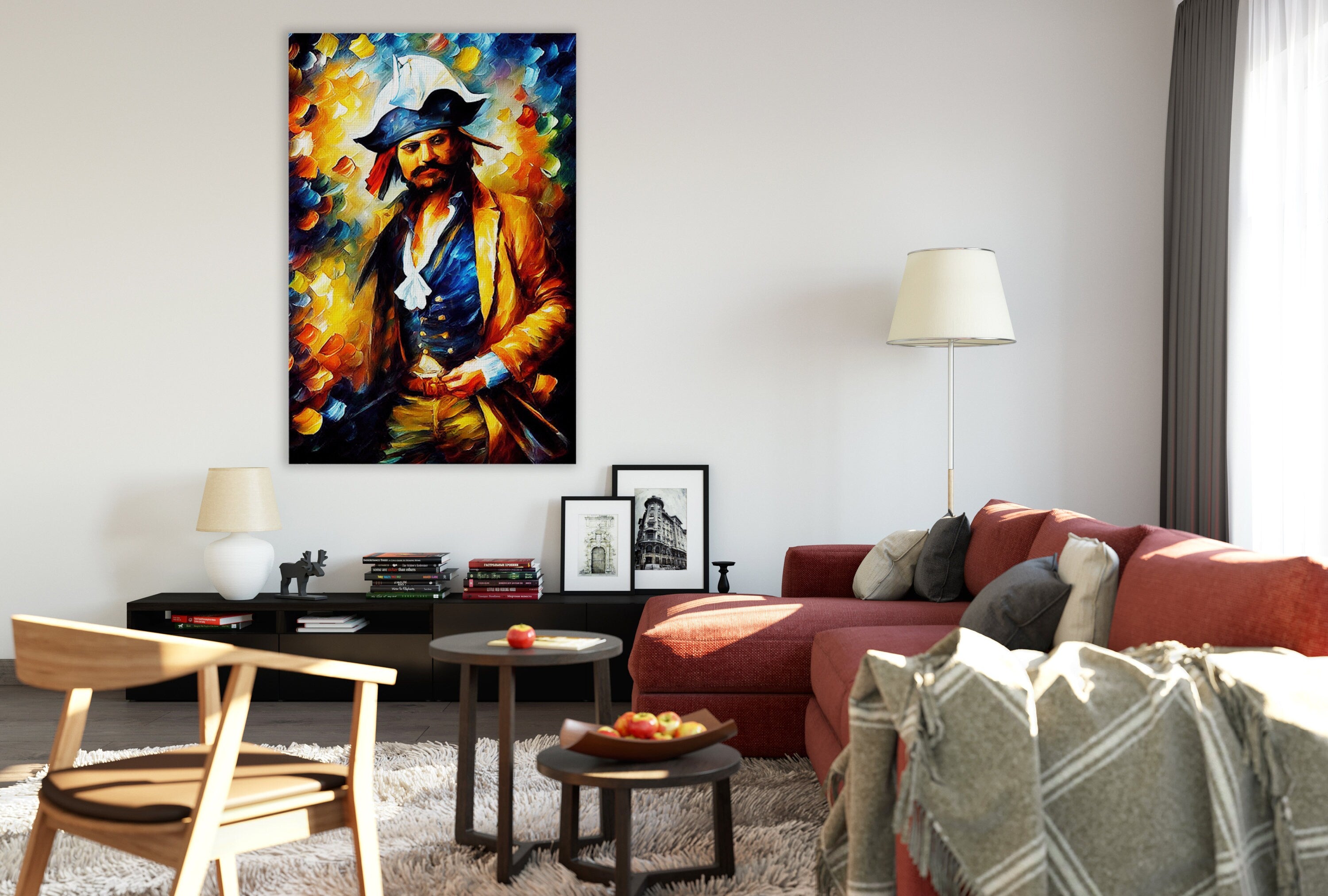 Pirate Canvas Wall Art – Colorful Oil Painting Print With Scratch Resistant Coating