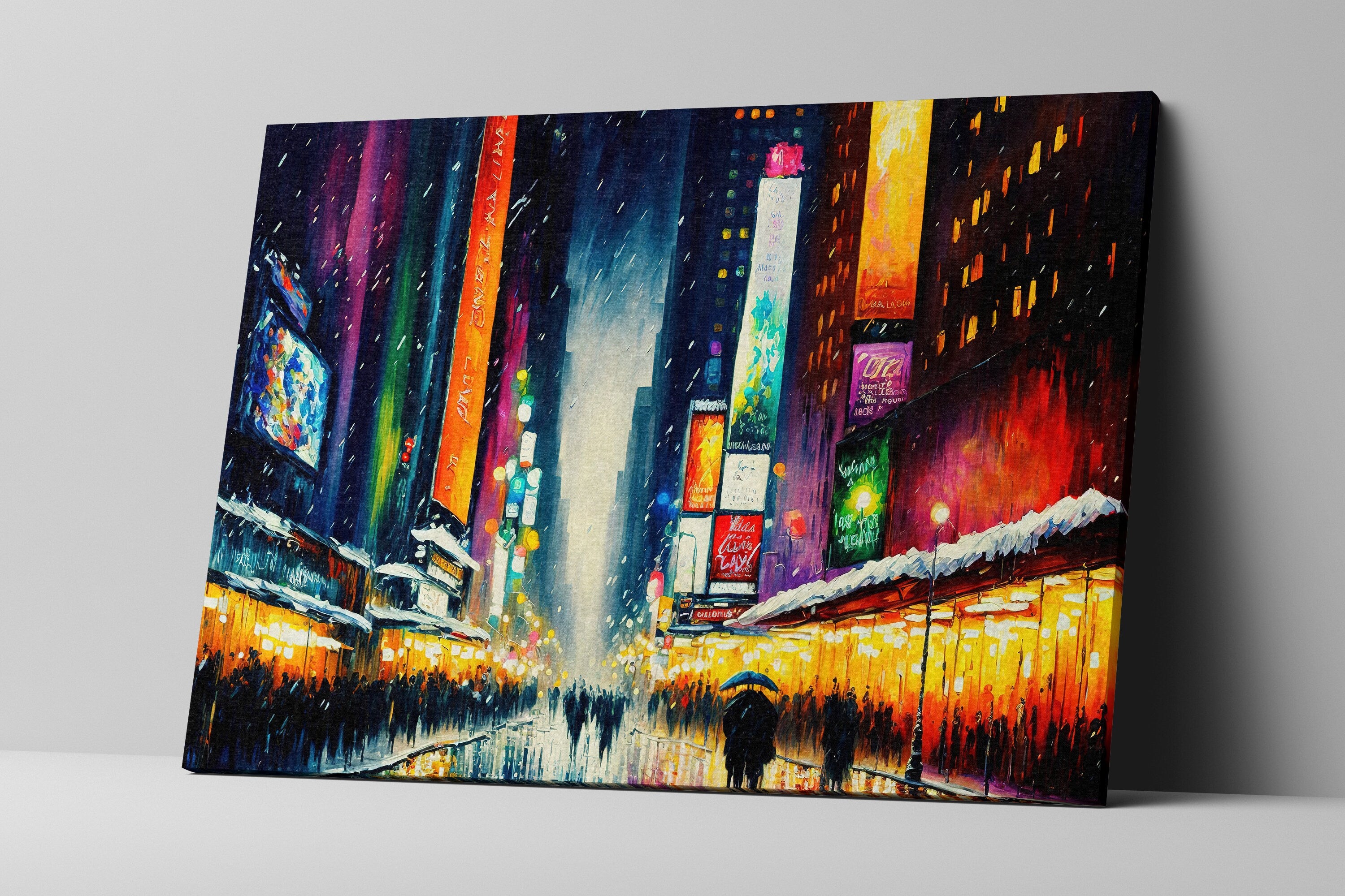 Times Square Canvas Print - Vibrant New York City Art on Gallery Ready Wooden Frame