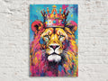 Lion Canvas Print – Large Gallery Wrapped Canvas Wall Art With Crowned Lion Design