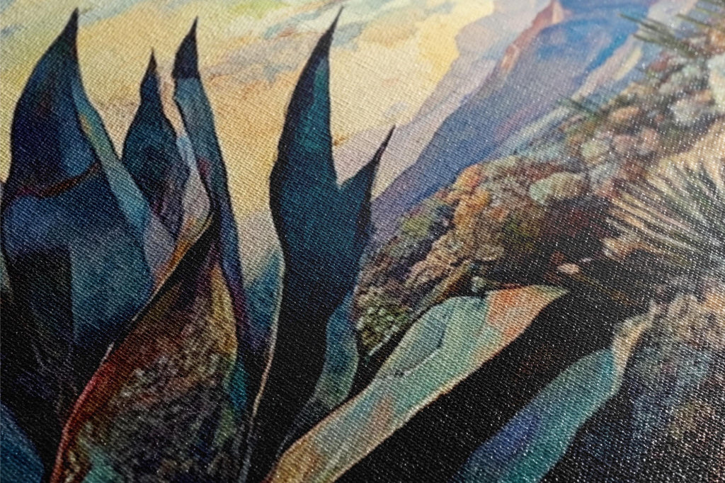 a close up of a painting of a plant