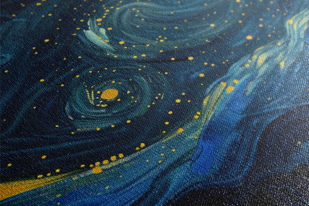 a painting of a night sky with stars