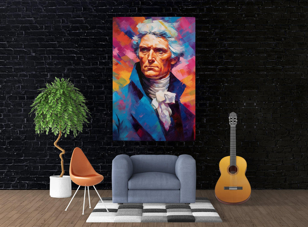 Thomas Jefferson Art - Gallery Wrapped Canvas Print | Ready to Hang Historical Wall Decor