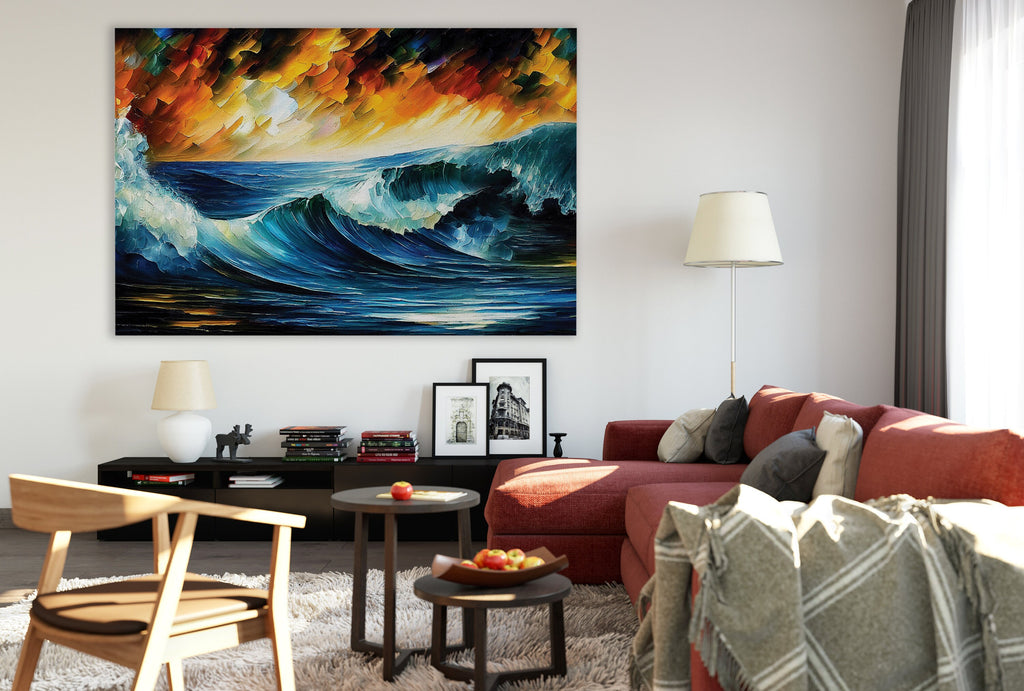Ocean Wave Canvas Print – Vibrant Nautical Wall Art With Water Resistant Coating