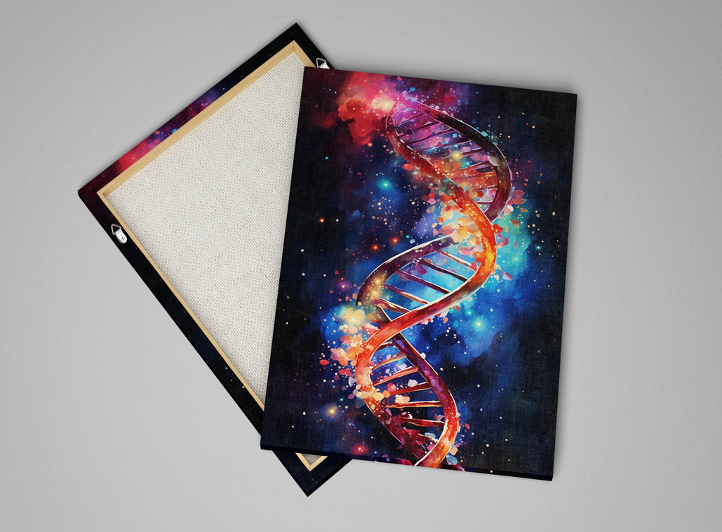 DNA Canvas Wall Art – Large Double Helix Artwork With Scratch Resistant Coating