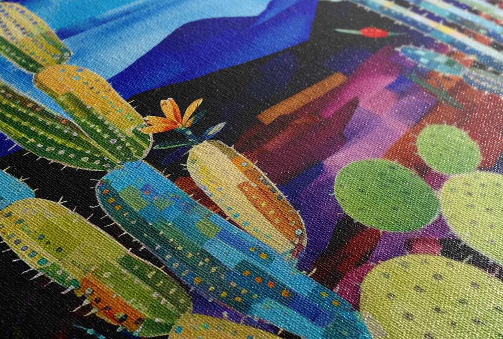 Desert Night Wall Art – Southwest Landscape Canvas | Gallery Wrapped, Extra Large