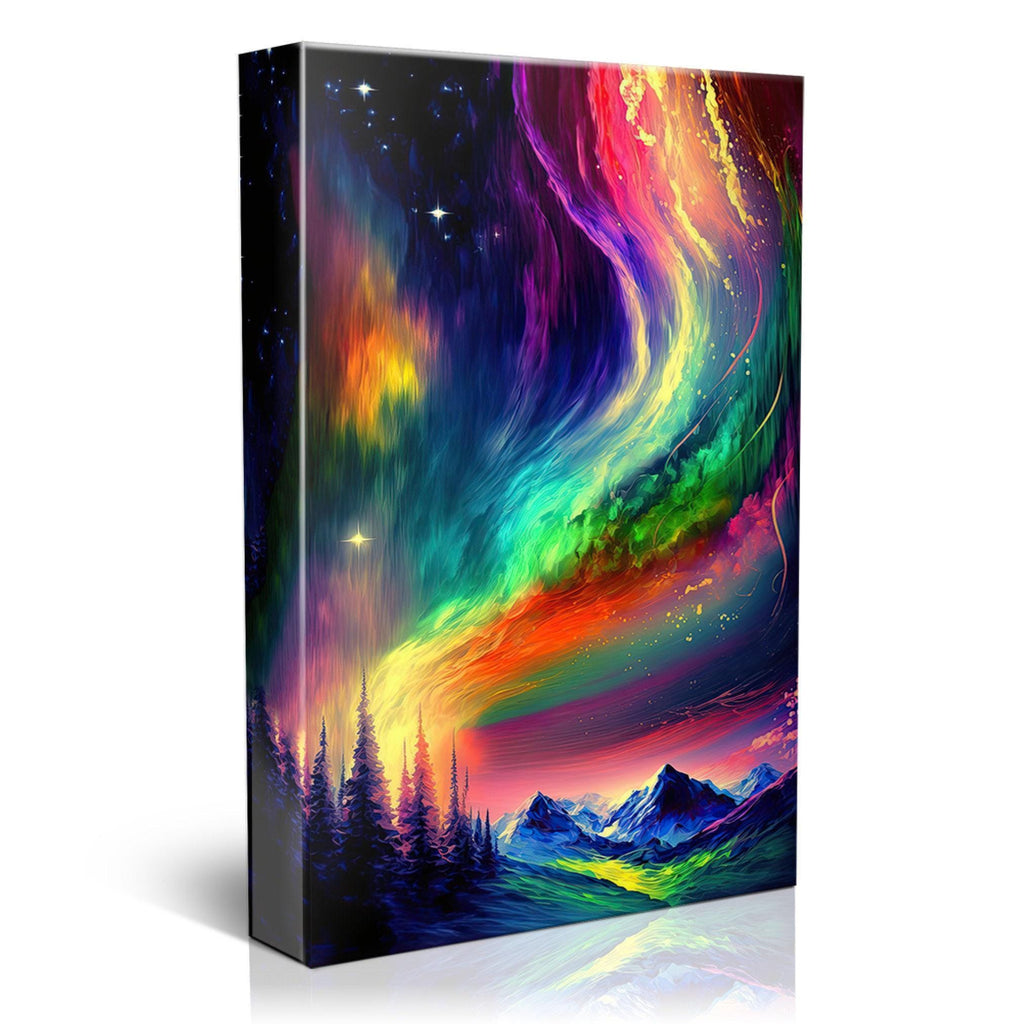Northern Lights Canvas - Vibrant Aurora Borealis Art | Large Gallery Wrapped Canvas Print