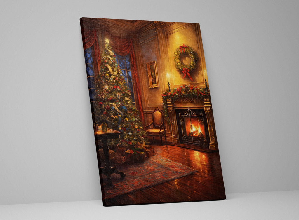 Christmas Canvas Art – Vintage Christmas Print on Gallery Wrapped Canvas, Extra Large Sizes