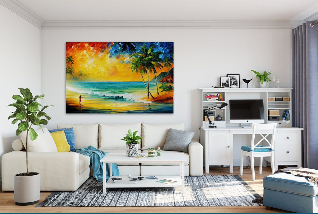 Beach Canvas Print - Vibrant Surf Art Print With Wooden Frame & UV Coated Canvas