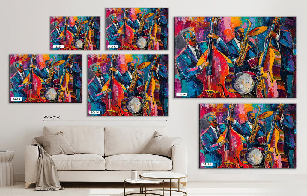 Jazz Wall Art – Energetic Live Jazz Scene Canvas Print | Gallery Wrapped, Ready to Hang