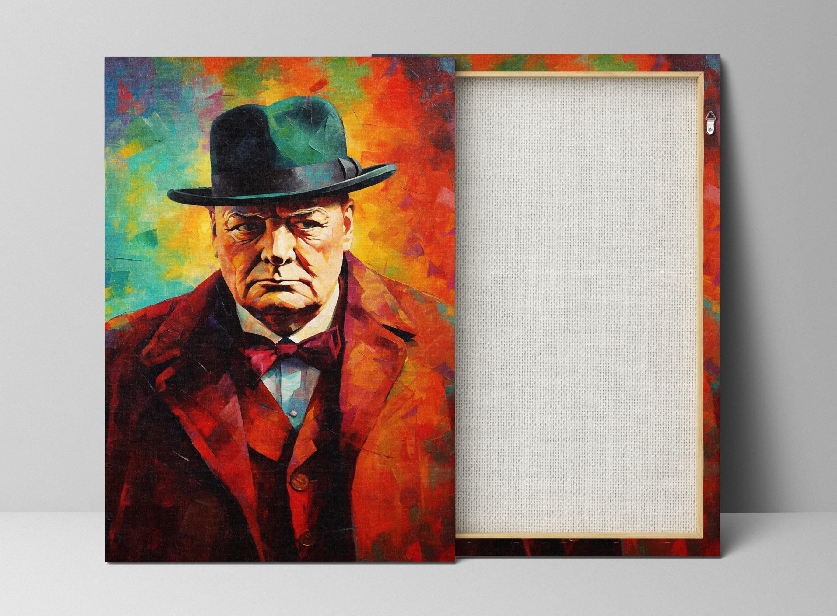 Winston Churchill Painting - Gallery Wrapped Canvas, Symbol of Courage Print, Ready to Hang