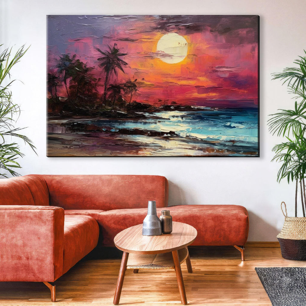 Moonlit Beach Wall Art – Large Canvas Art | Gallery Wrapped Canvas, Ready to Hang